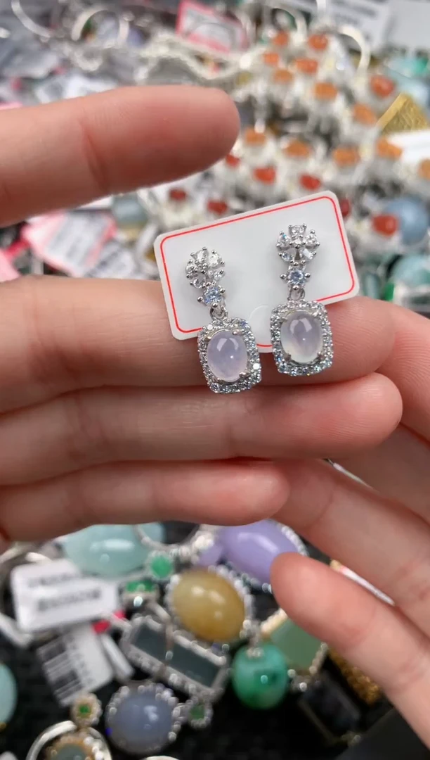 银S925镶嵌戒指翡翠777---7