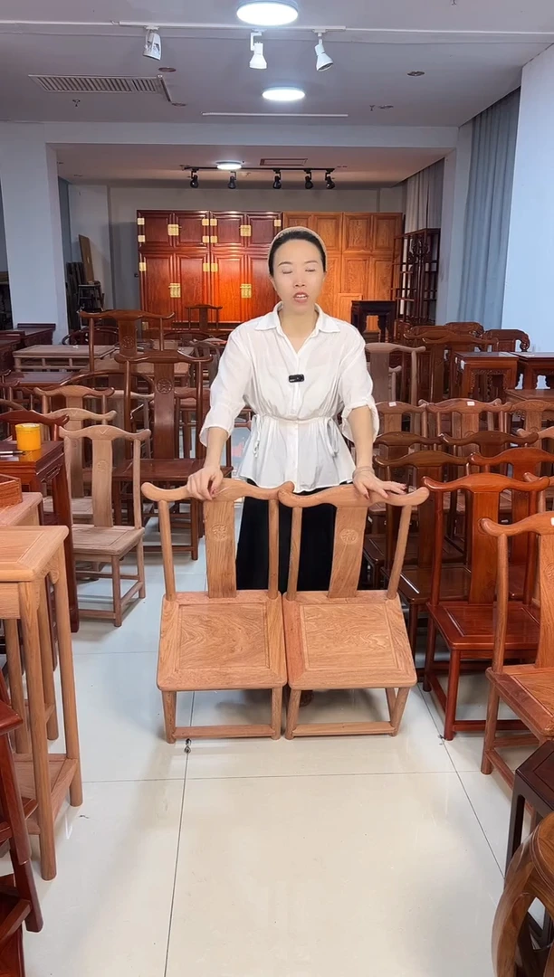花梨木类家具廖*林一对白胚小巴花小官帽（高34）