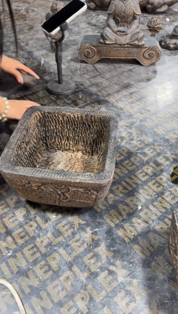 陶土【火山泥】松鹤盆