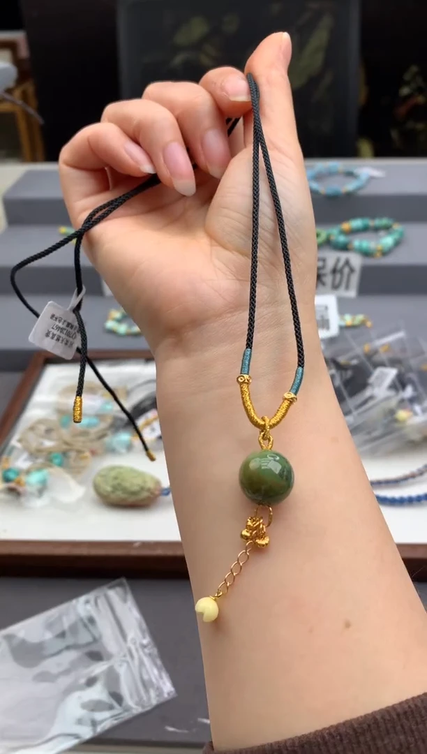 未镶嵌绿松石锁骨链茜.F34