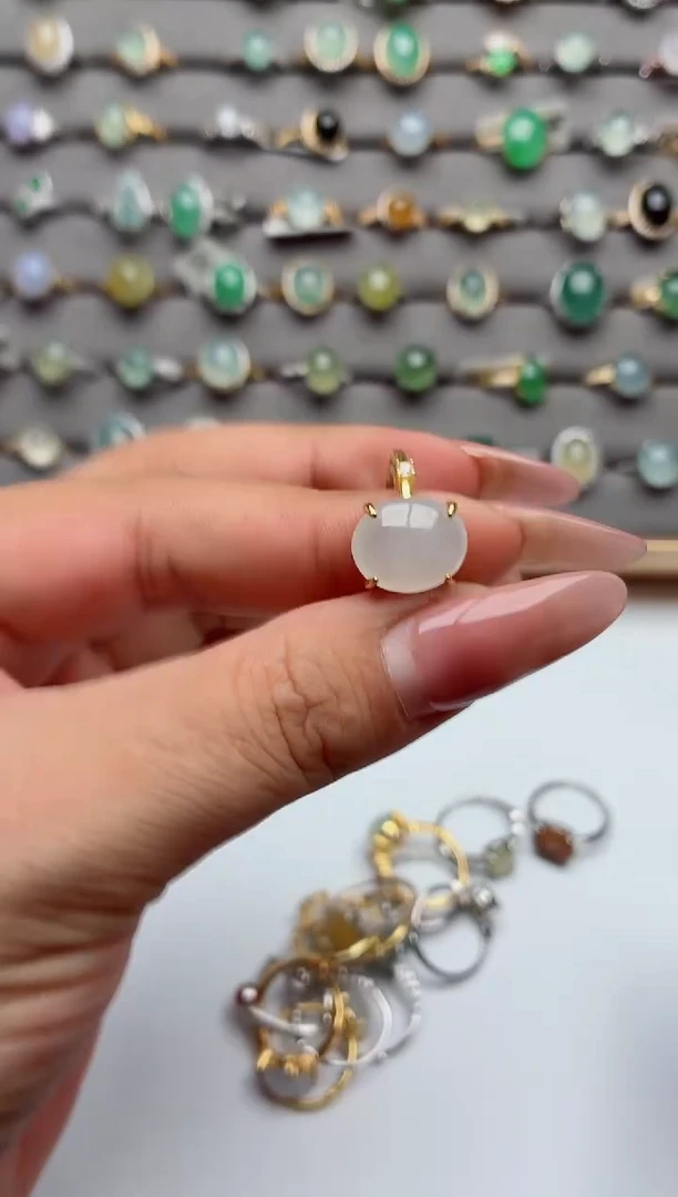 银S925镶嵌戒指翡翠.