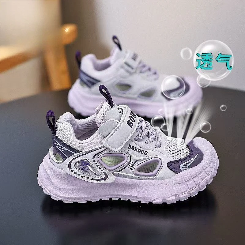 6046巴布豆女童框子鞋2025新款夏季软底防滑网面运动鞋镂空单网休