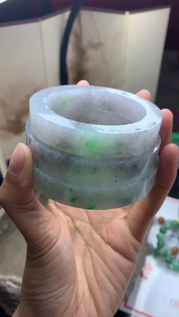未镶嵌手镯定制翡翠（多样性发一）冰丝绿冰乌鸡镯