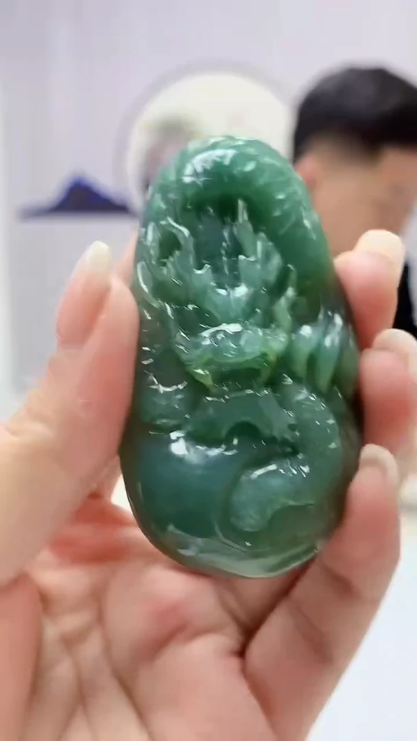 定制翡翠未镶嵌4917ms-毛货135龙