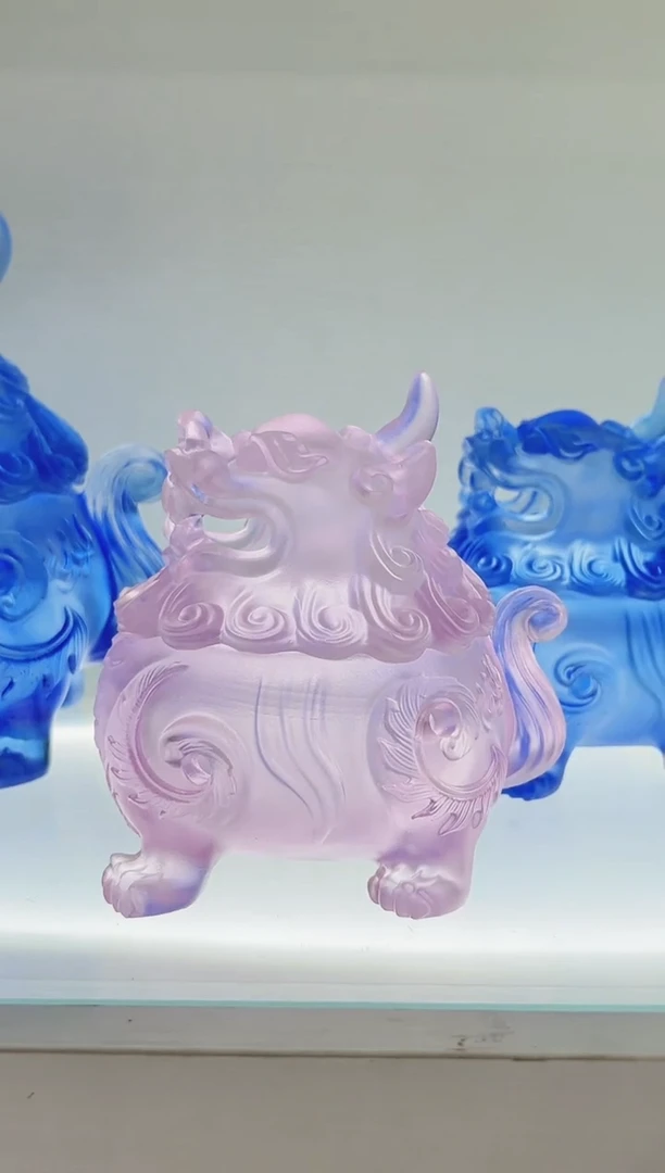 手工艺品琉璃古法琉璃中号狻猊香炉