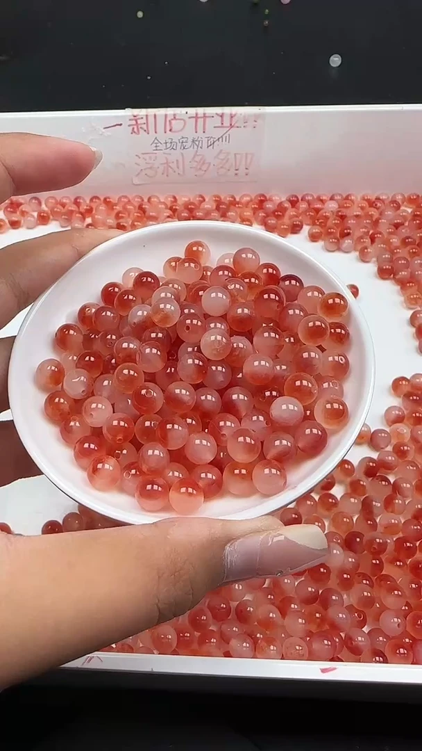 未镶嵌南红玛瑙珠宝半成品南红冰飘花N19卡8mm25颗
