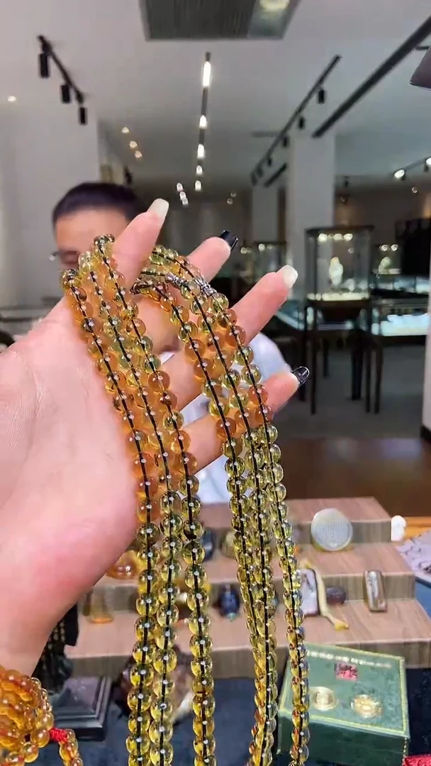 琥珀颈饰未镶嵌缅甸琥珀妈妈链多样性发其一
