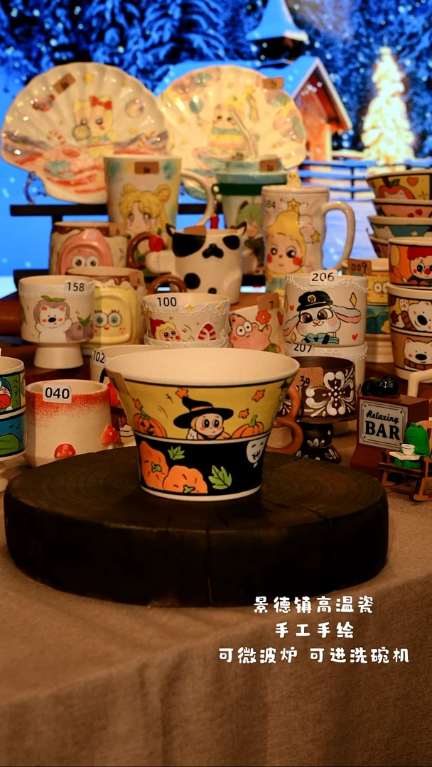 陶瓷038景德镇原创设计师款高温陶瓷手工手绘