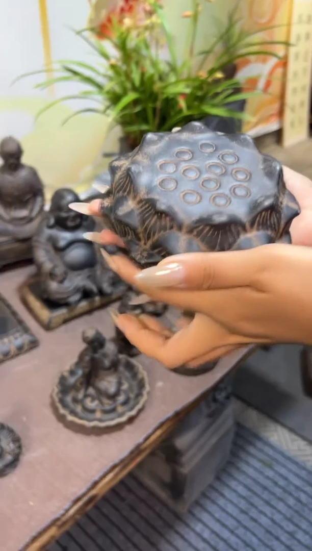 陶土【火山泥】莲蓬实心底座