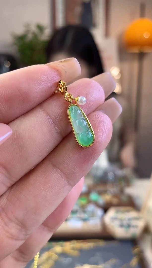 银S925镶嵌手链翡翠吊坠