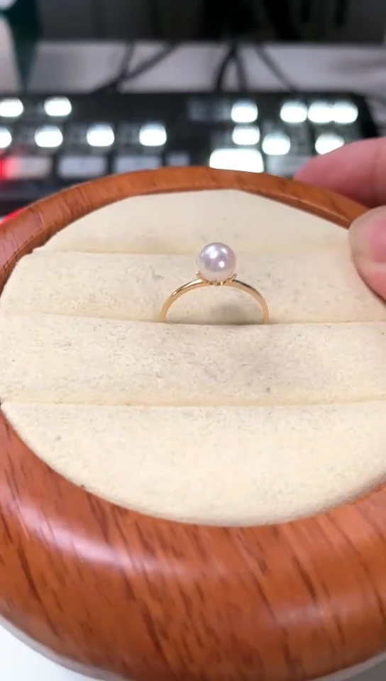 【闪购商品】海水珍珠戒指18K金镶嵌海水戒指