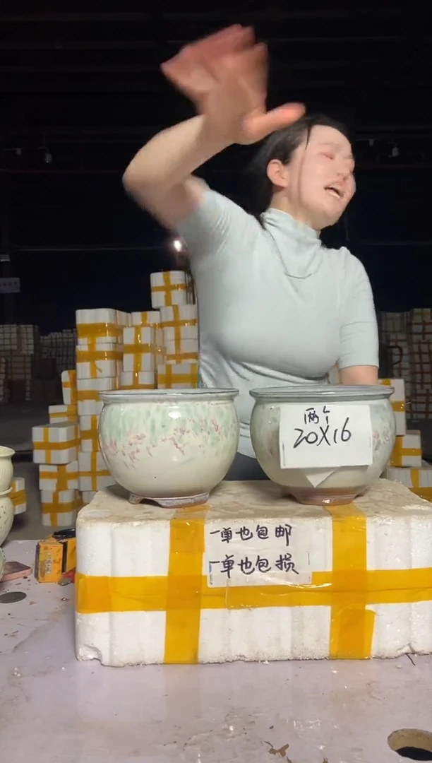 宜兴紫砂粗陶花盆20/16