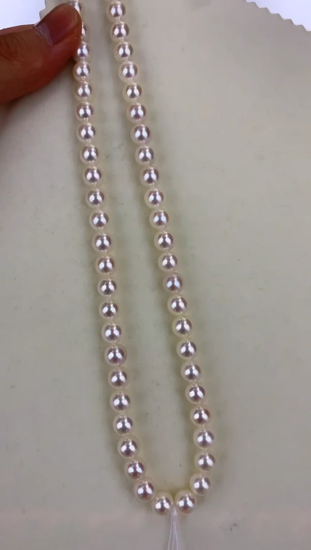 银S925镶嵌DA海水珍珠 GD138 7.5-8 rose串链带大证