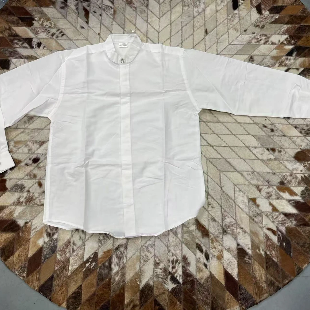 28407-春秋纯色百搭立领衬衫休闲男士