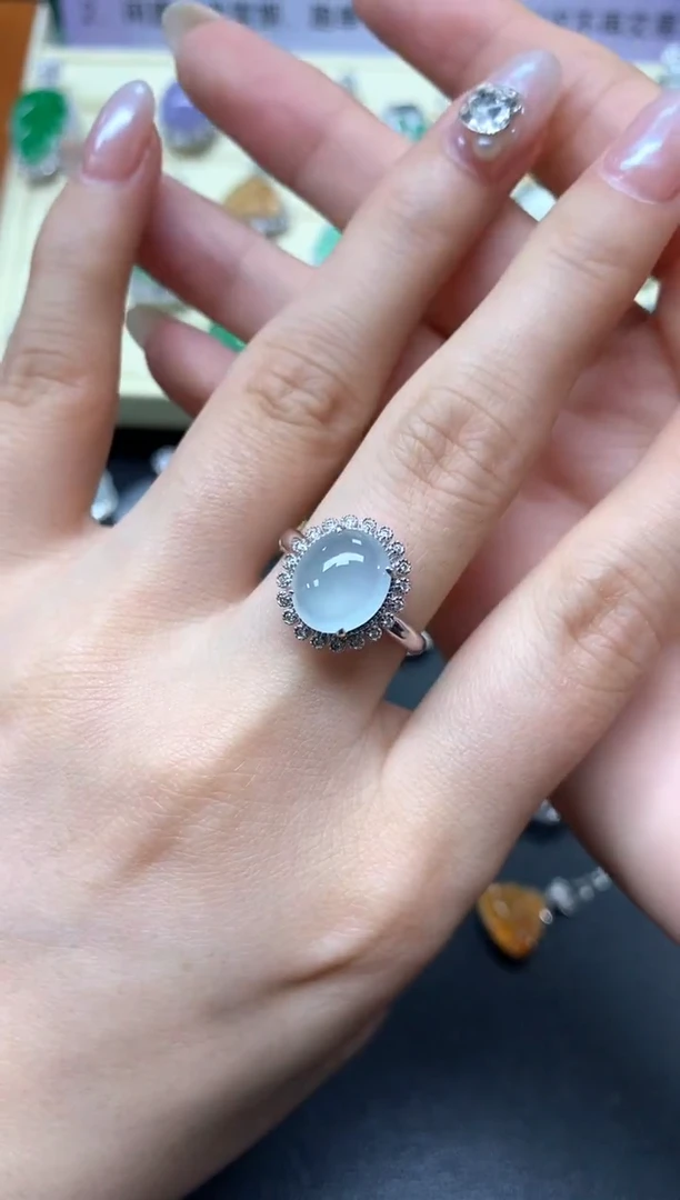 【闪购商品】翡翠戒指18K金镶嵌戒指|3400+340