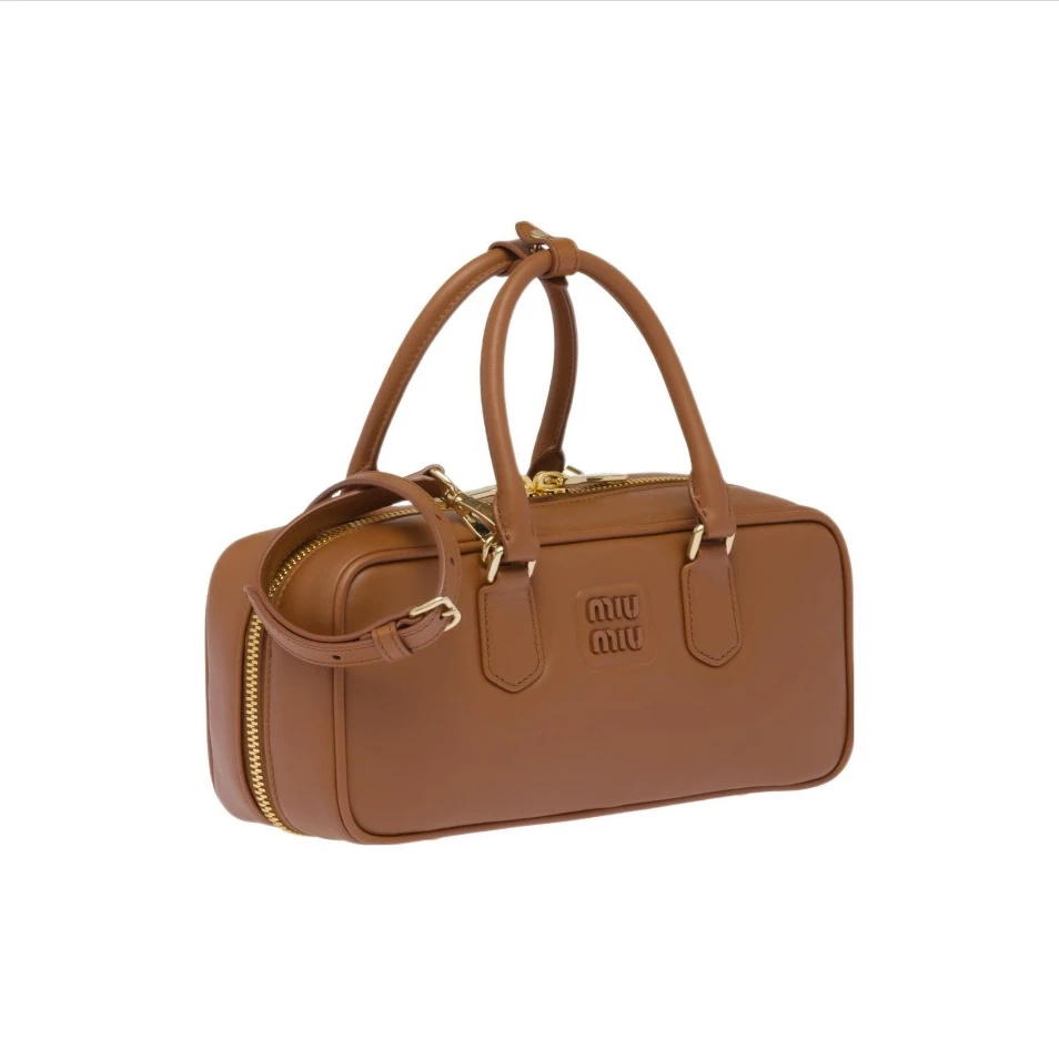 未使用 MIU MIU/缪缪 【66特价】Arcadie 大号 27 焦糖色 包