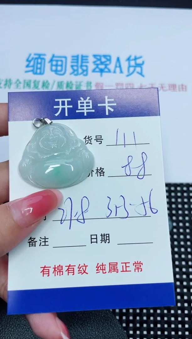 翡翠未镶嵌吊坠(赠链)111