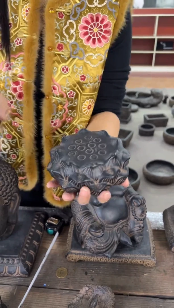 陶土【火山泥】莲蓬实心底座