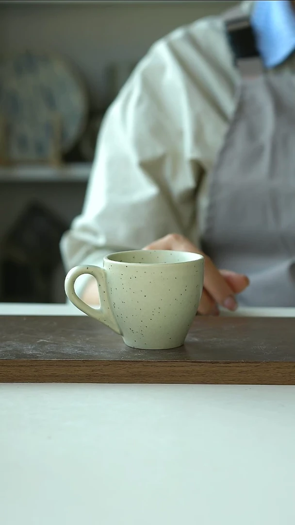陶瓷微瑕出澳青玉100ml马克杯@4-2@