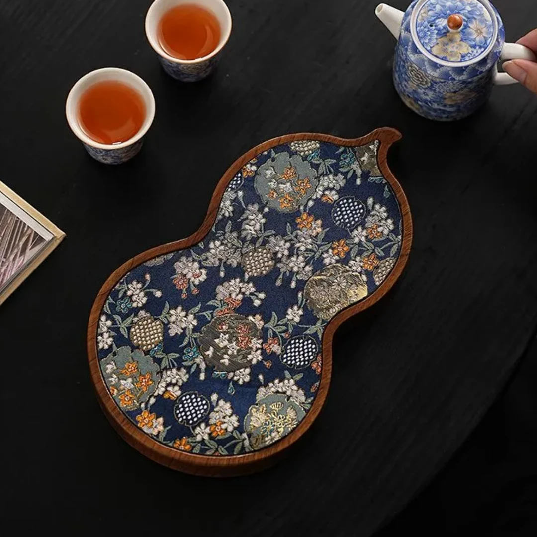 博艺瓷器 葫芦干泡台壶承复古家用简约两用茶道干泡盘-4514