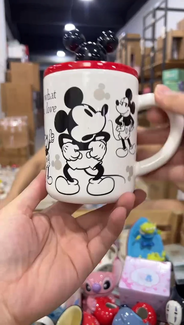 瓷片原盒米奇手稿带盖杯