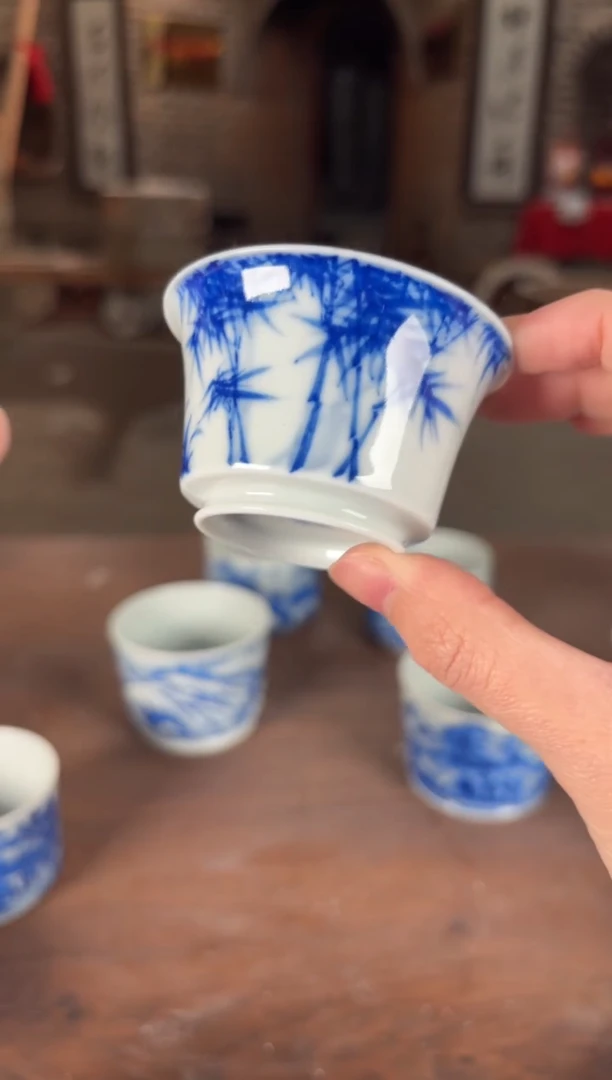 【闪购商品】杯看山柴窑青花看山柴窑青花