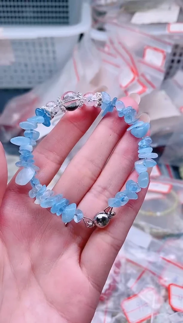 海蓝宝石手链未镶嵌多样性发拍一发一