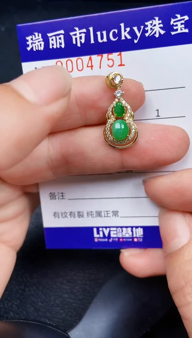 翡翠银S925镶嵌颈饰4751