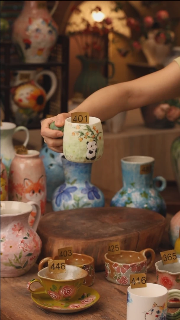 陶瓷景德镇设计师手作花器摆件侘寂风401