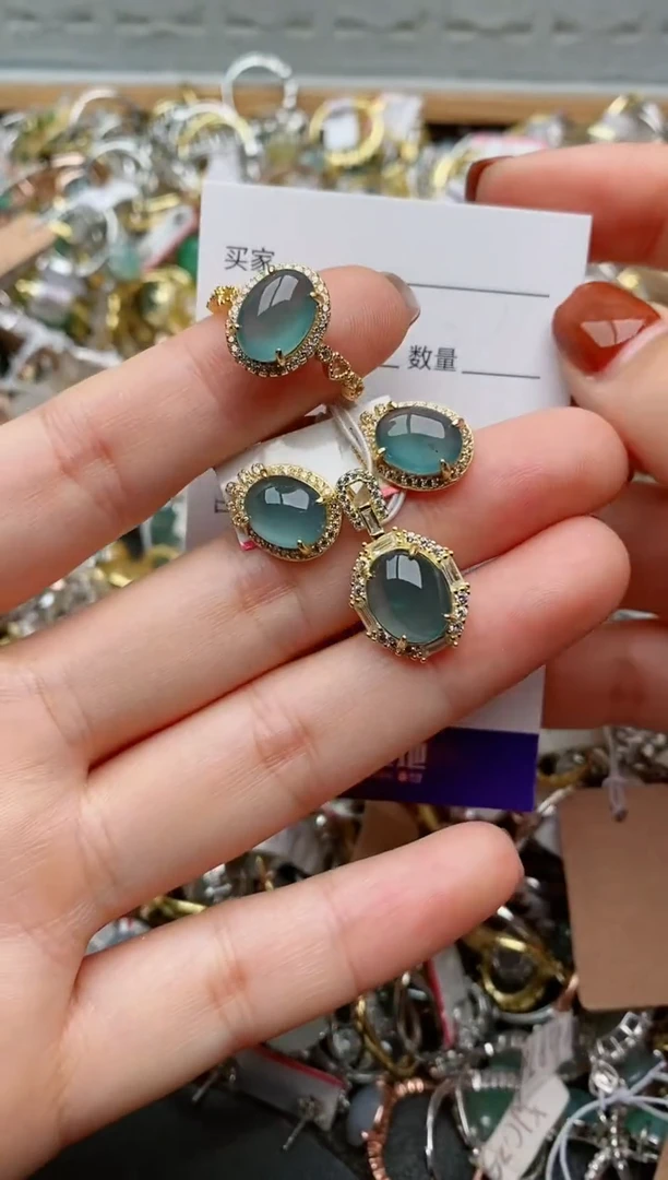 银S925镶嵌戒指翡翠.2032