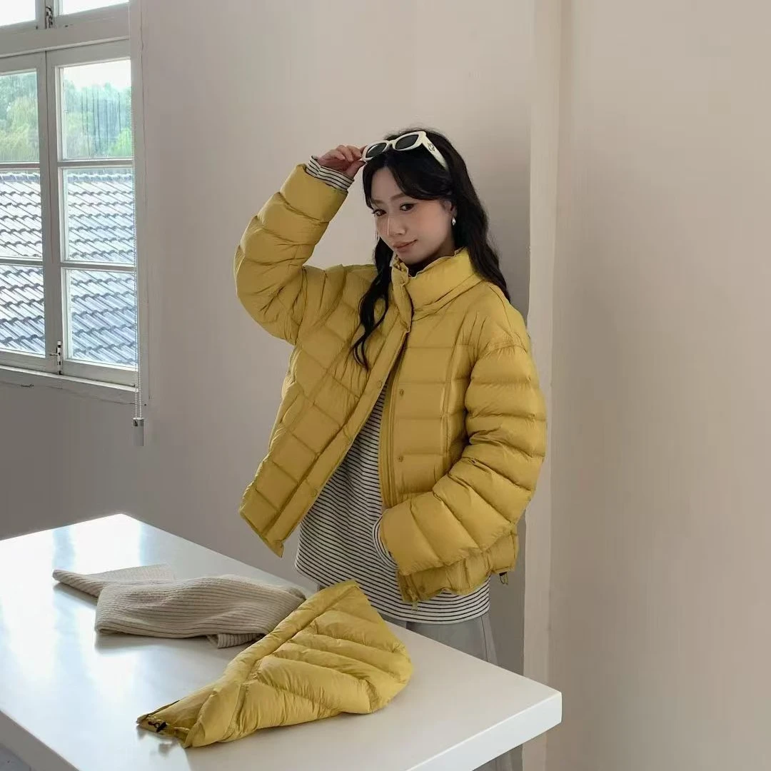 颖颖家#冬日梨泰院连帽排骨90白鸭绒羽绒服