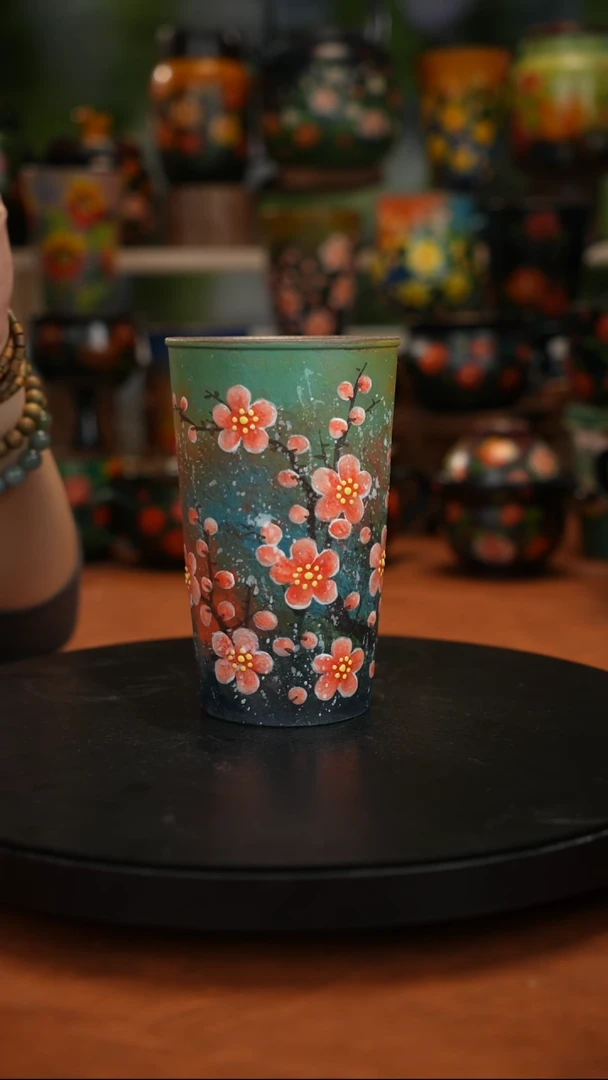 紫砂油画釉下彩手绘