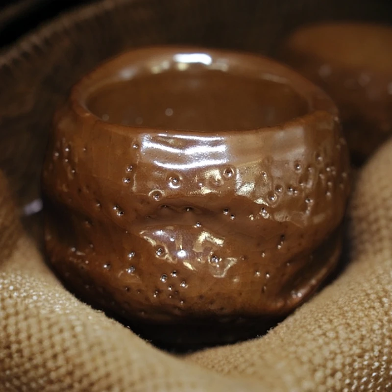 吴远中未名窑主人杯金银彩陶瓷烧茶杯手工茶杯纯手工品茗杯茶具