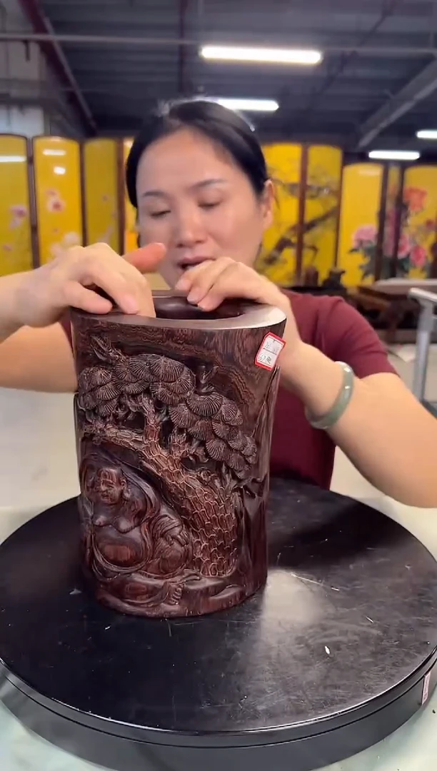 木花***圆DT175053-P7MK-招财进宝笔筒