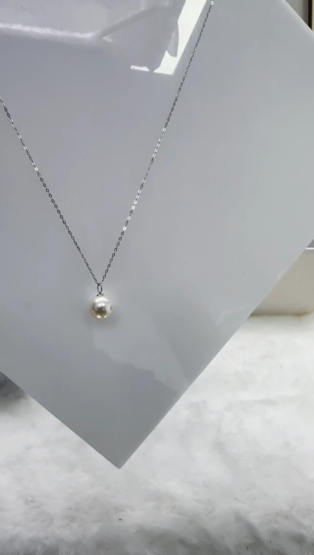 【闪购商品】淡水珍珠DA18K金镶嵌b610 白珠吊坠10