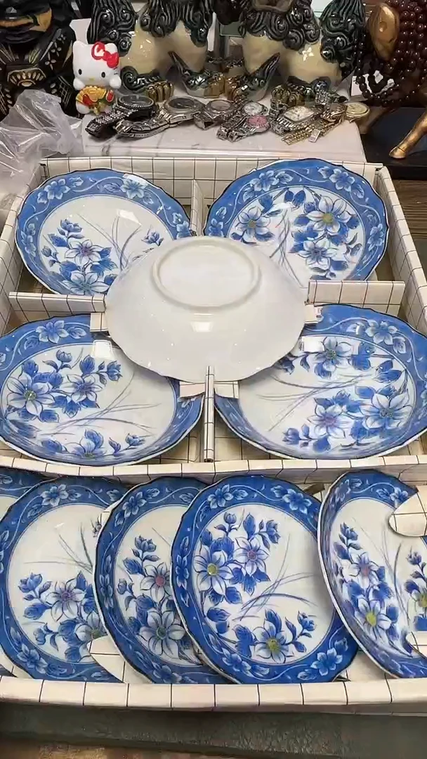 生**?877青花盘5大5小