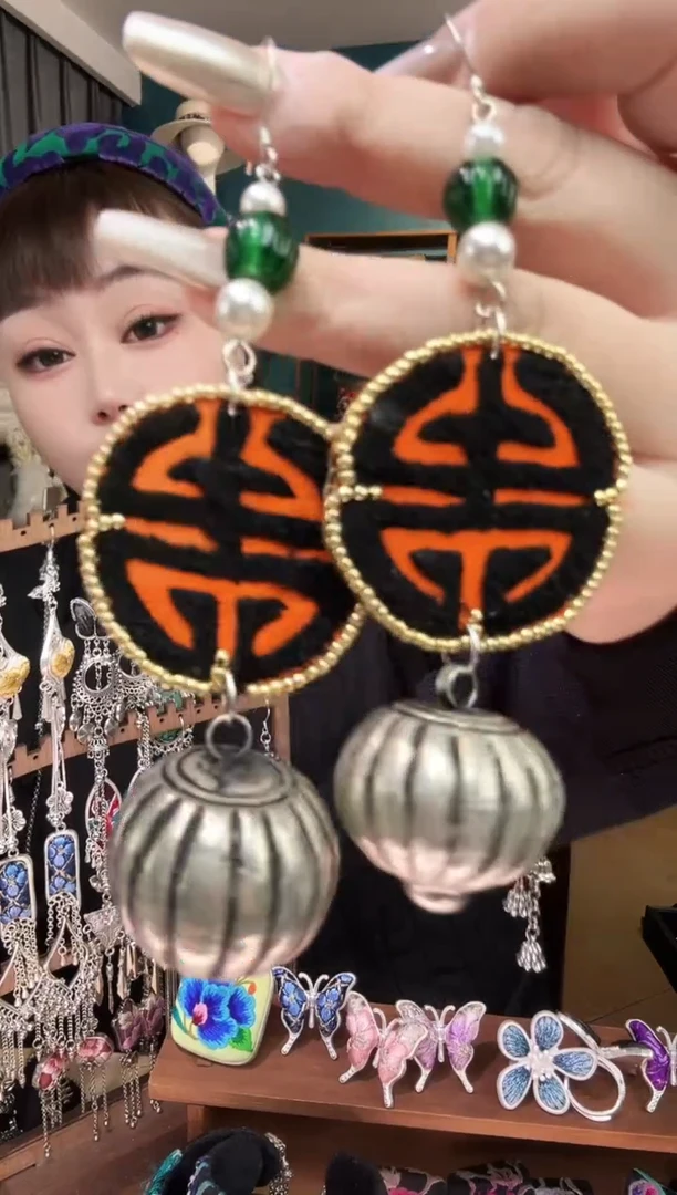 刺绣纯手工民族风刺绣耳环