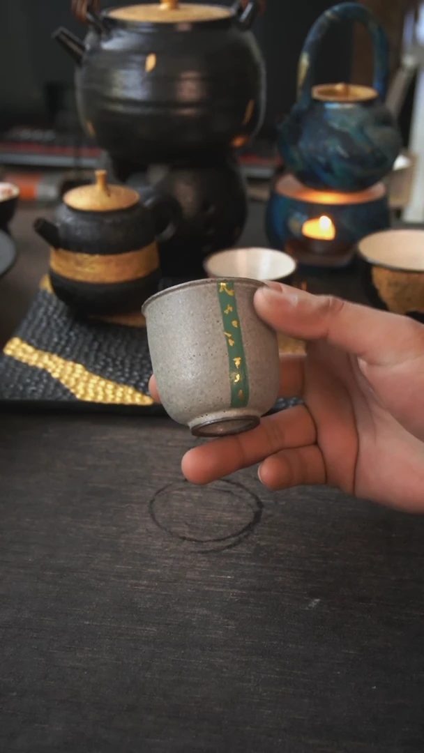 【闪购商品】其他粉引大漆杯527九泽茶器