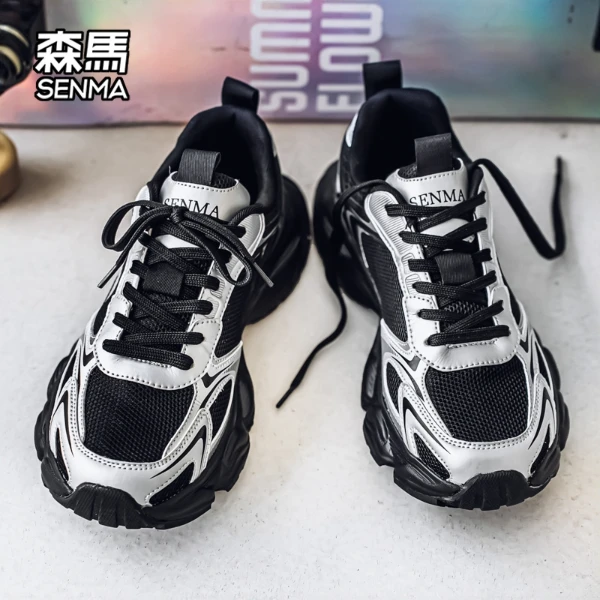 森马男鞋高级感百搭增高时尚休闲鞋情侣厚底老爹鞋男士软面运动鞋