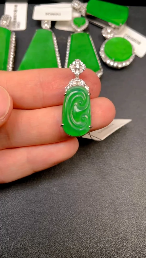 银S925镶嵌挂件翡翠DZ
