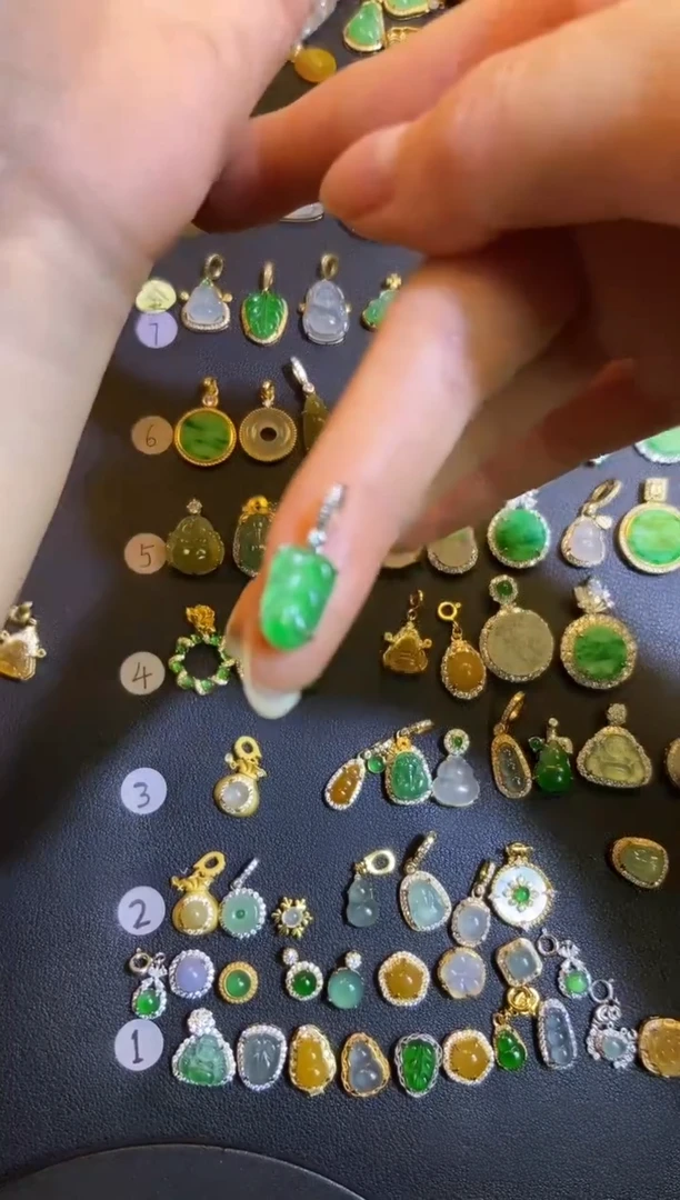 吊坠(不含链)银S925镶嵌翡翠1