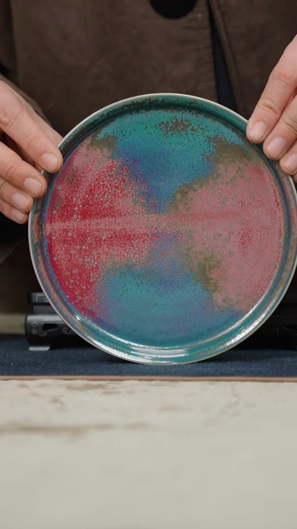 【闪购商品】98-1玉璧壶承（炉钧釉 窑变随机）