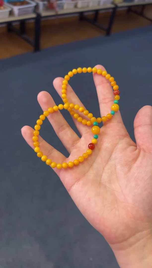 手链蜜蜡未镶嵌  5.5mm蜜蜡圆珠单圈