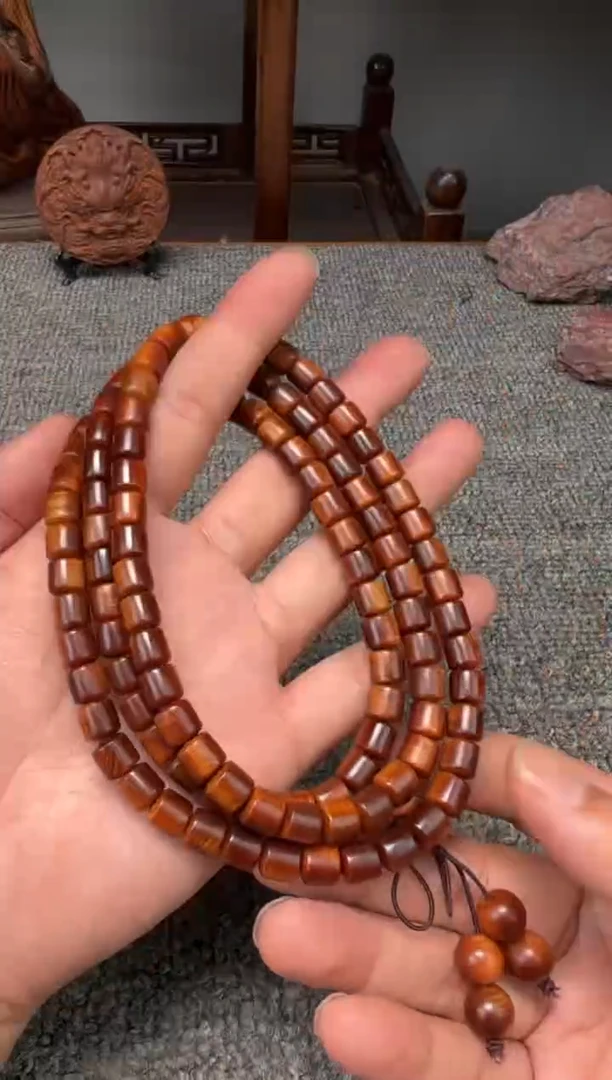 柏木（崖柏）0.8*108桶珠黑油蜜结糖