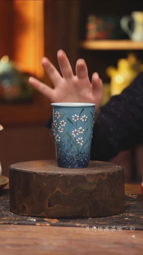 陶瓷景德镇高温釉下手绘陶瓷@L462@