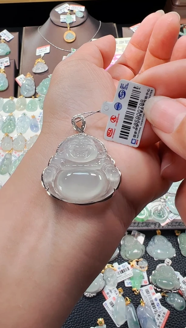 【闪购商品】翡翠吊坠(不含链)18K金镶嵌佛公吊坠788