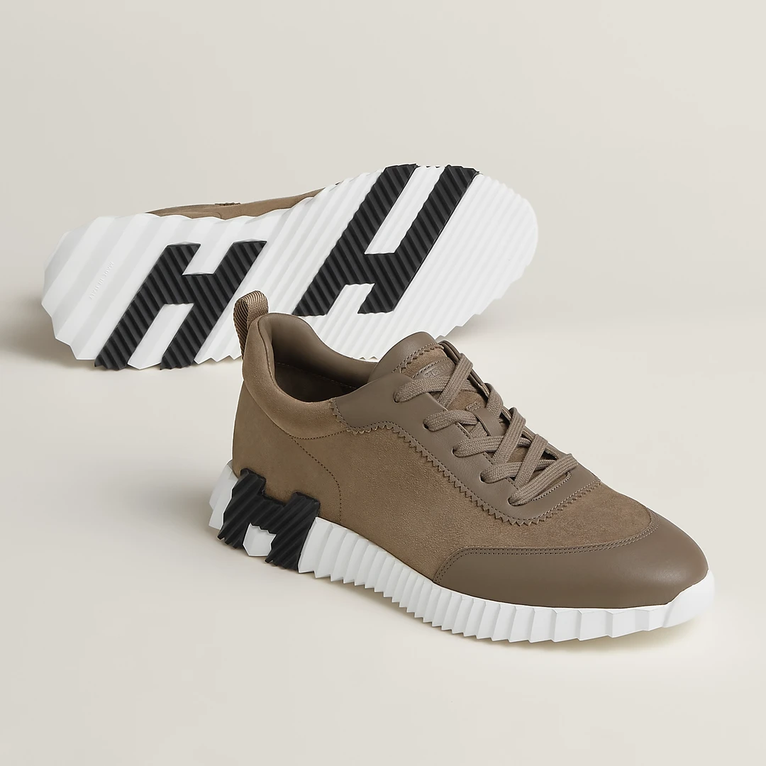 未使用 Hermes/爱马仕 25新款Bouncing系列大象灰侧边H休闲运动鞋