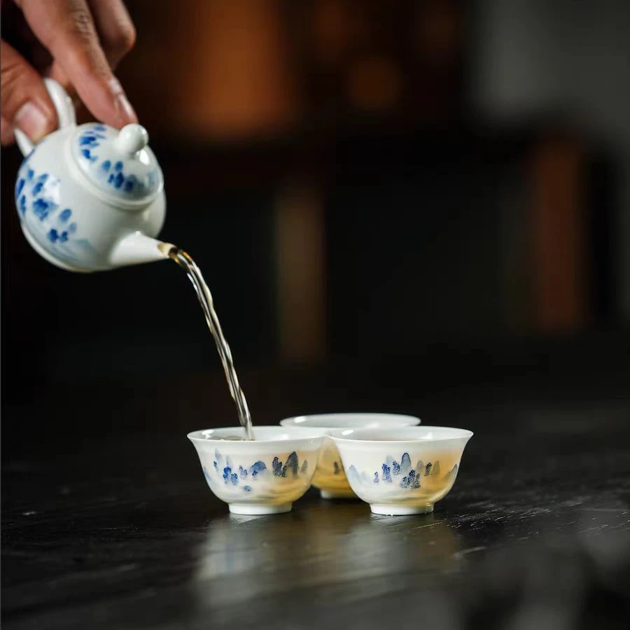 云水间功夫茶单杯套组 纯手绘  20mL