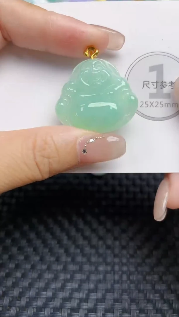 颈饰18K金镶嵌翡翠天然缅甸A货翡翠百元以上9元证书费自理