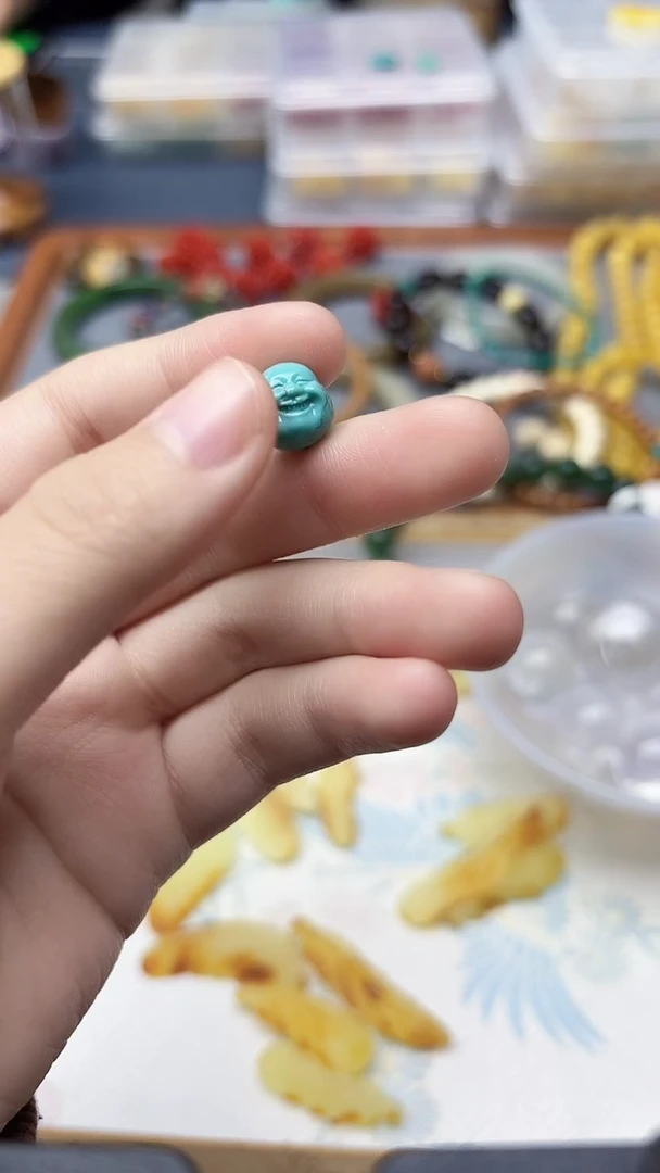 未镶嵌绿松石挂件松石佛头配饰GW